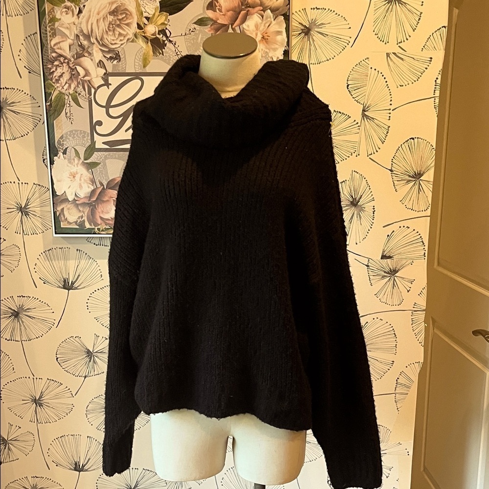 Pilcro Black Cowl Neck Sweater